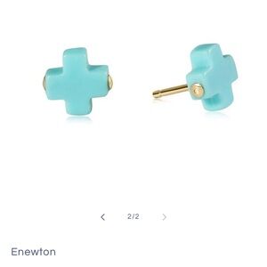 eNewton cross stud earrings (turquoise)